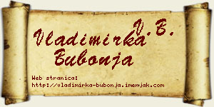 Vladimirka Bubonja vizit kartica